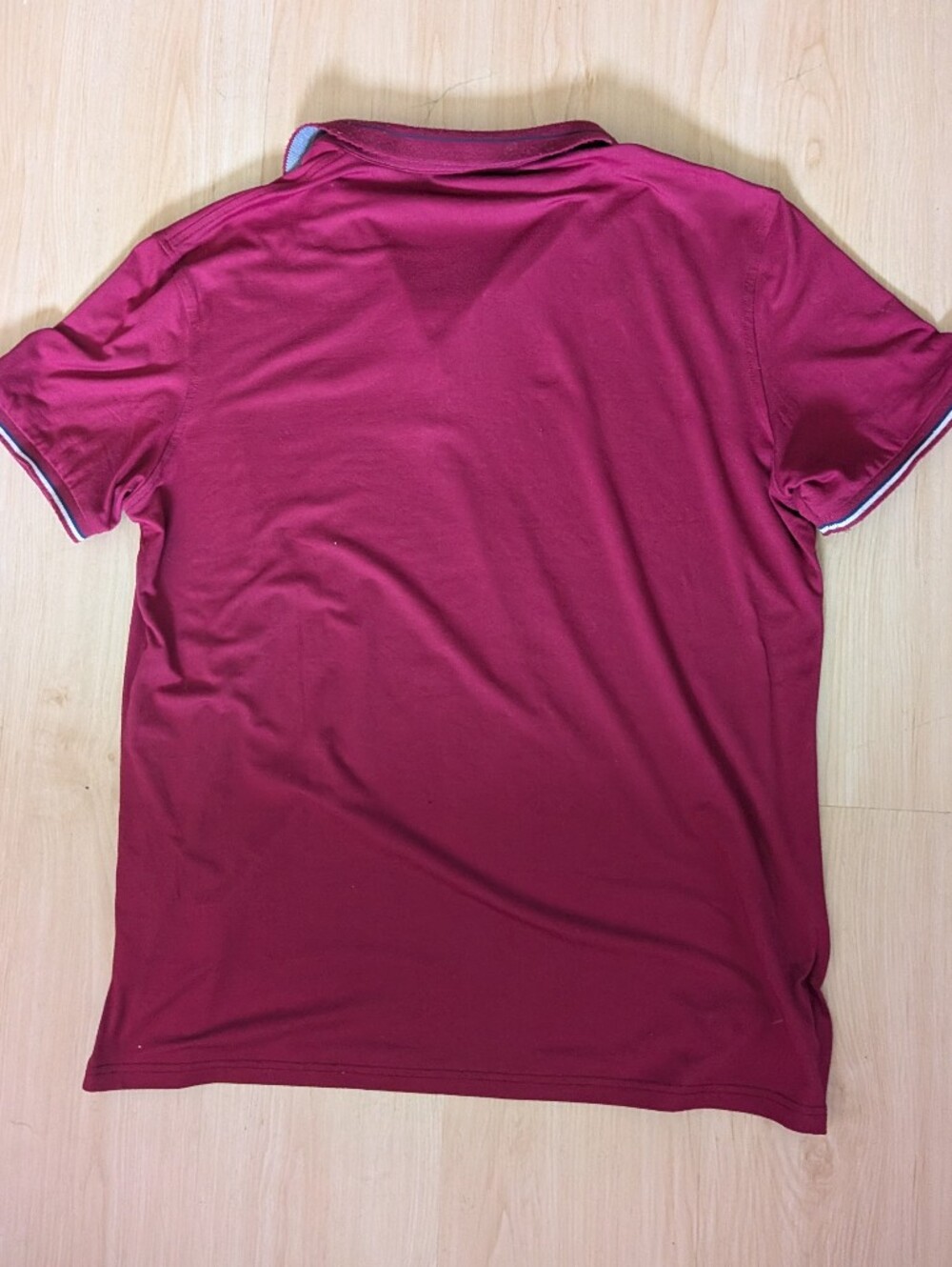 Burberry London Polo Shirt Men's XXL Burgundy Nova Check Trim Short Sleeve - Picture 3 of 5
